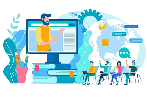 Teacher teaching students